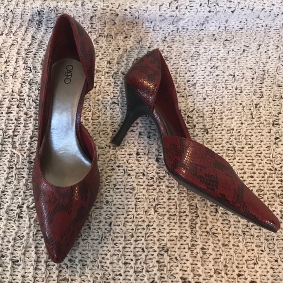 Cato heels size 10. Red Snake Skin - Picture 2 of 7